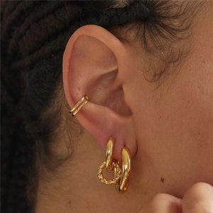 925 Sliver Geometric Two Round Circle Pendant